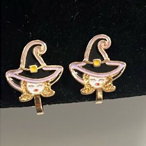 Adorable, witch clip on earrings